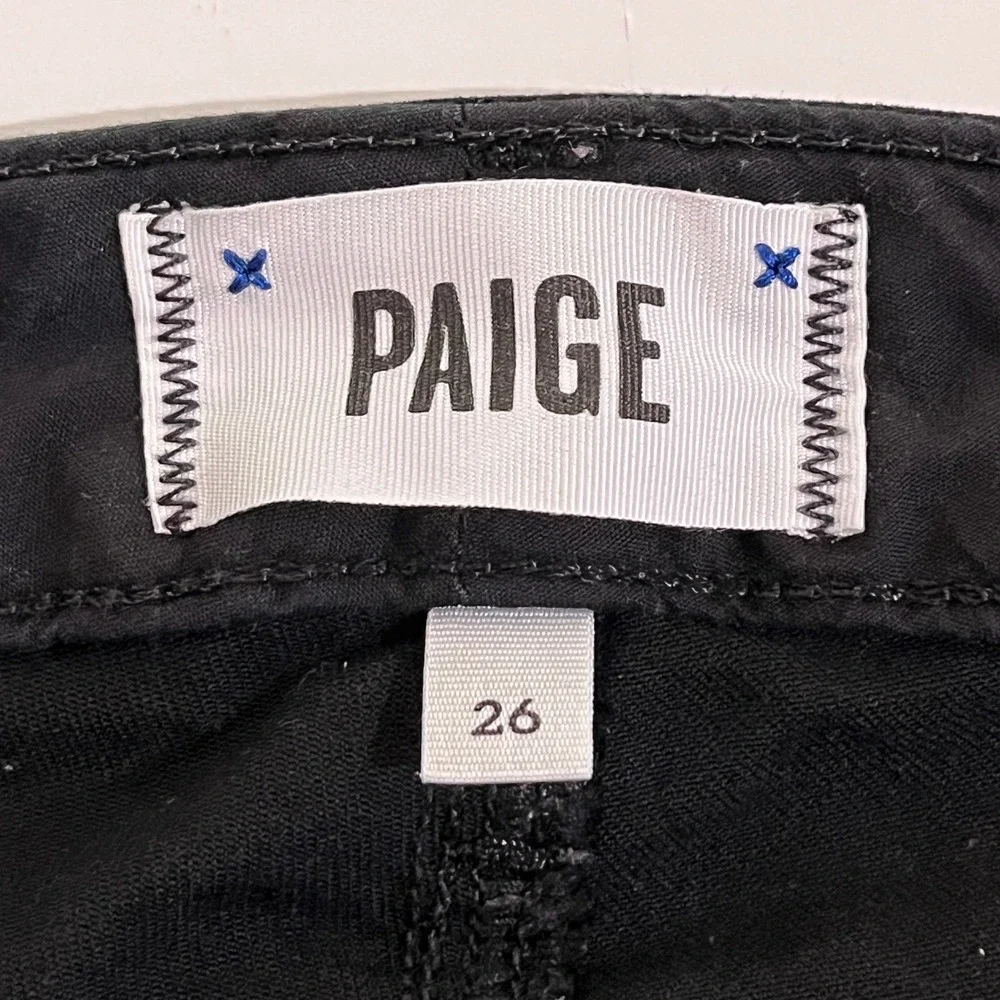 Paige Skyline Verdugo Ultra Skinny Jeans Size 26 Mid-Rise Black Stretch Denim